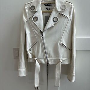 NWT -Tom Ford white leather jacket - size 44